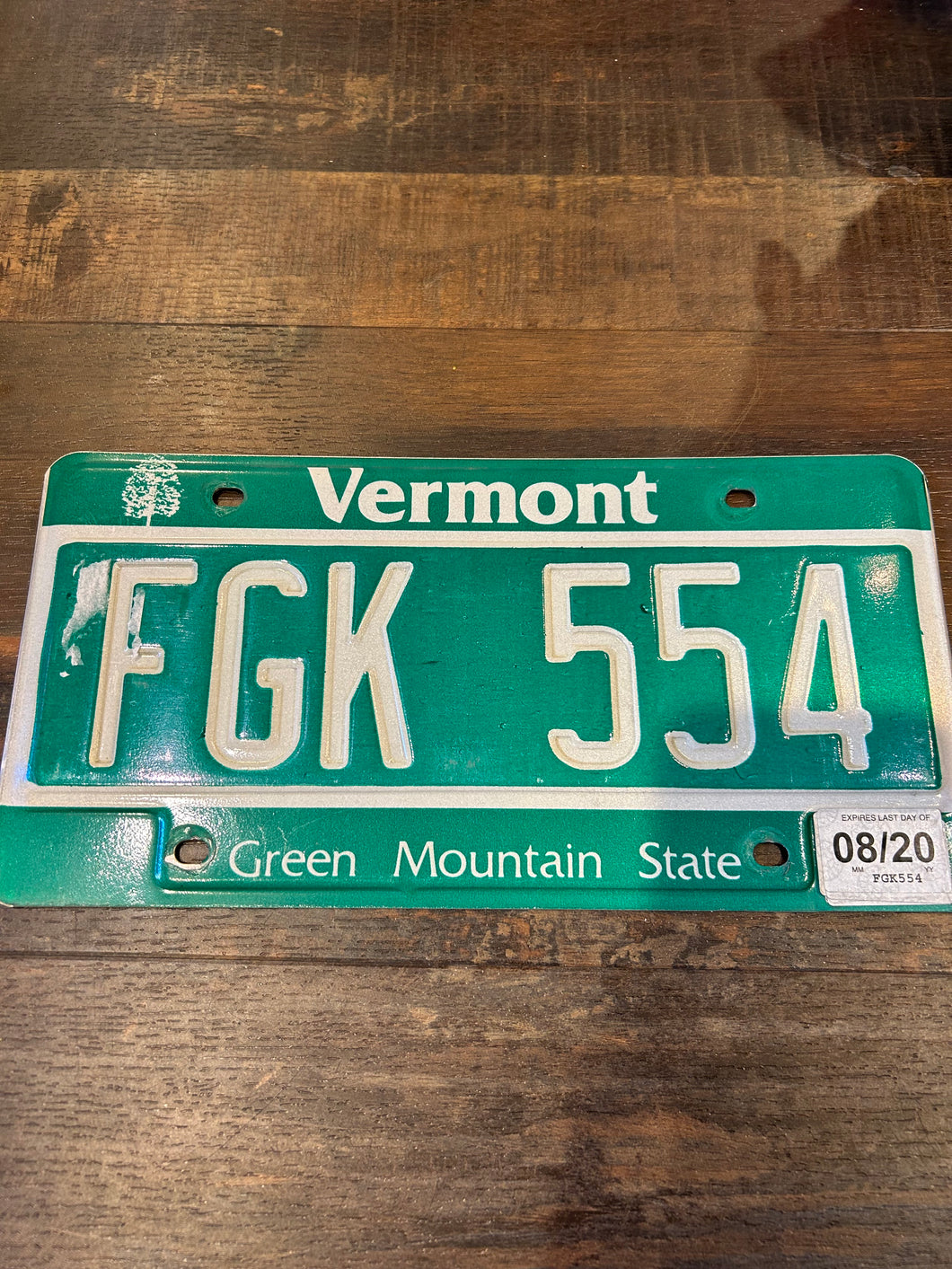 Vintage Vermont Number Plate