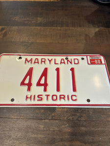 Vintage Maryland Numberplate