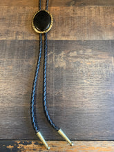 Load image into Gallery viewer, BT-352 Black Onyx &amp; Silver Pulp Fiction Bolo Tie
