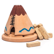 Load image into Gallery viewer, Incense of the West. Original teepee comes in gift box with 20 cones of piñon. Handcrafted in Albuquerque, New Mexico
