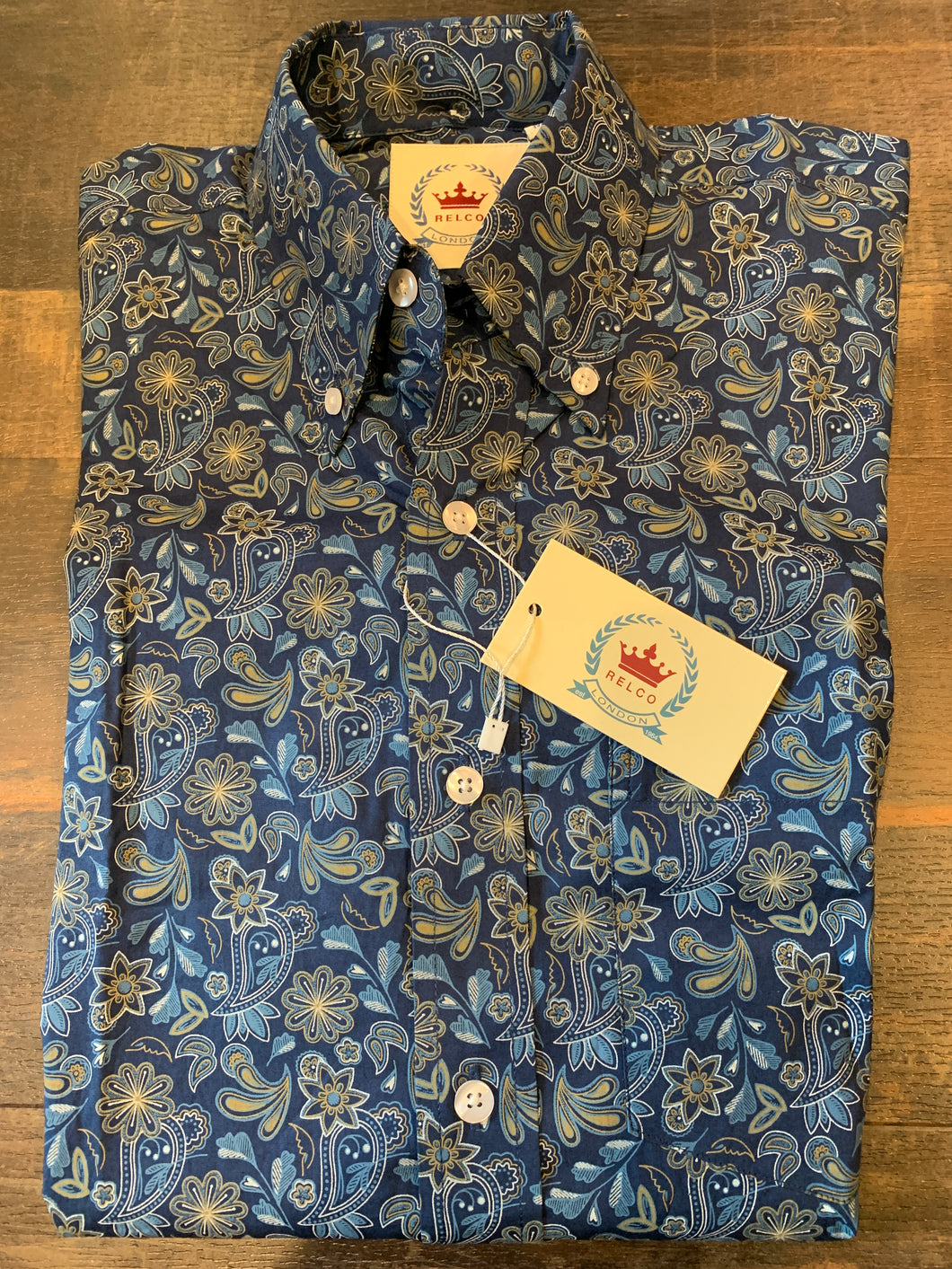 Relco of London, Est 1963 Paisley Shirt Blue, New Order