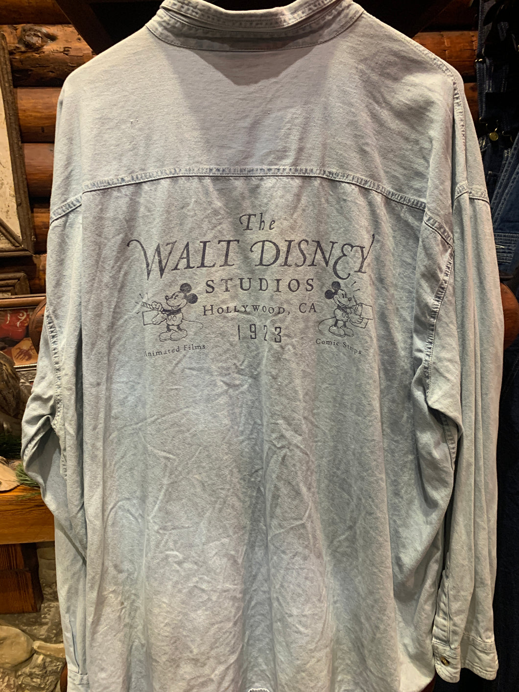 13. Vintage Walt Disney Mickey Denim Shirt, XL