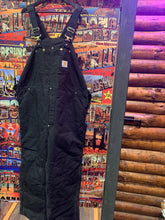 Load image into Gallery viewer, Vintage Carhartt Black Duckcloth Insulated Overalls, Waist 44. FREE POSTAGE
