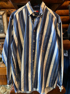 Vintage Tommy Hilfiger Bold Blue & White Stripe, Medium