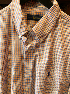 Vintage Ralph Lauren White & Orange Check, XL