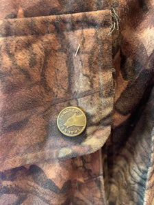 Vintage Real Tree Camo Tracker Hooded Fleece Lined Hunting Jacket, Large. FREE POST