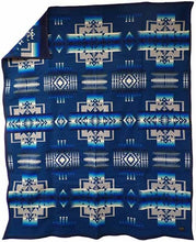 Load image into Gallery viewer, Pendleton Chief Joseph Aegean Blue Wool Blanket, Portland

