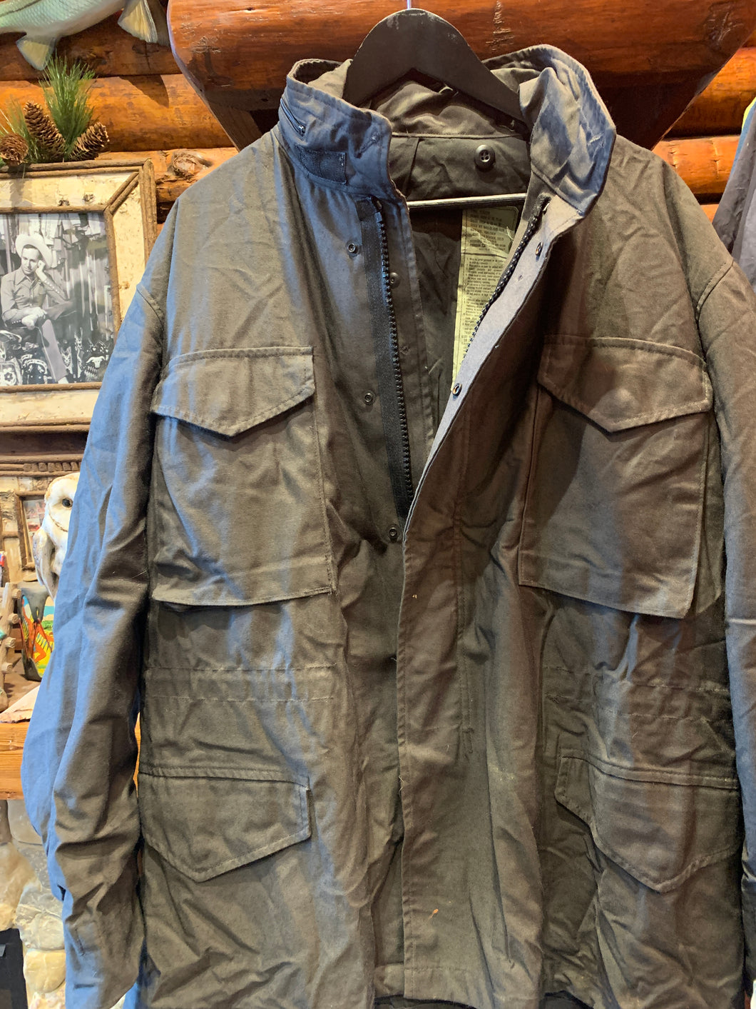 4. Vintage M-65 Dark Charcoal Army Jacket, Large